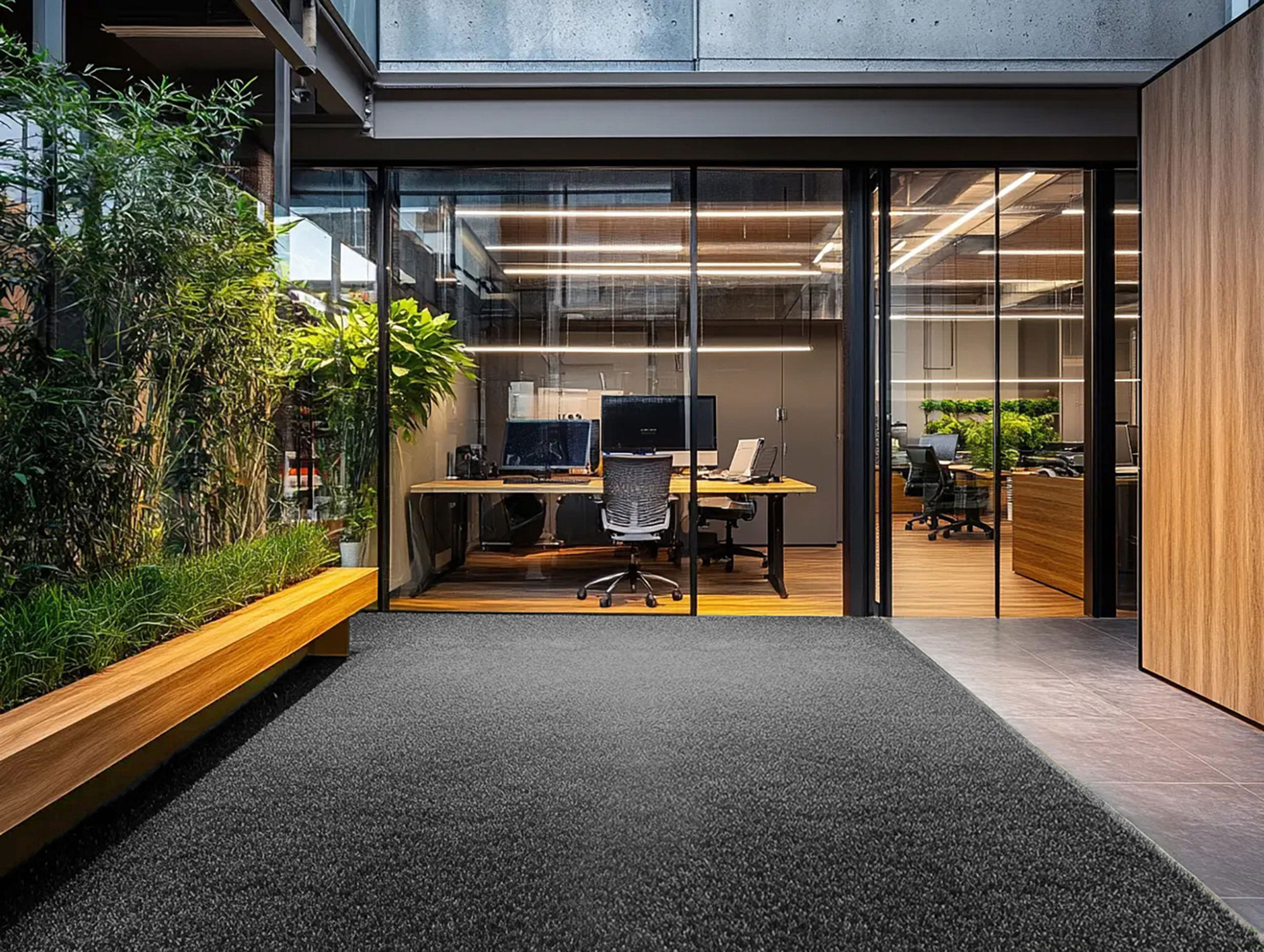 Gazon synthétique Gris foncé Métropolitain - 20mm idéal pour aménagements urbains