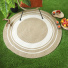 Tapis dextrieur rond aspect naturel Jute tresse - jardin